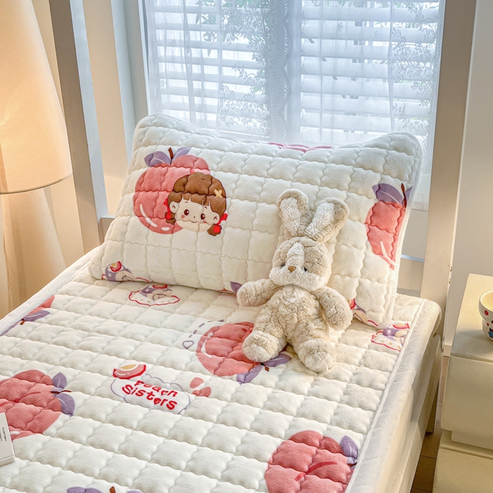 91家纺网 家纺一手货源 找家纺 莉莉安家纺 2025牛奶绒床垫褥子软垫家用加厚宿舍学生单人铺垫被冬季加绒毛毯床褥 蜜桃女孩