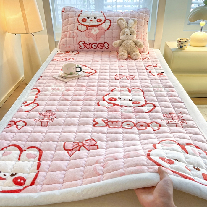 莉莉安家纺 2025牛奶绒床垫褥子软垫家用加厚宿舍学生单人铺垫被冬季加绒毛毯床褥 甜甜兔