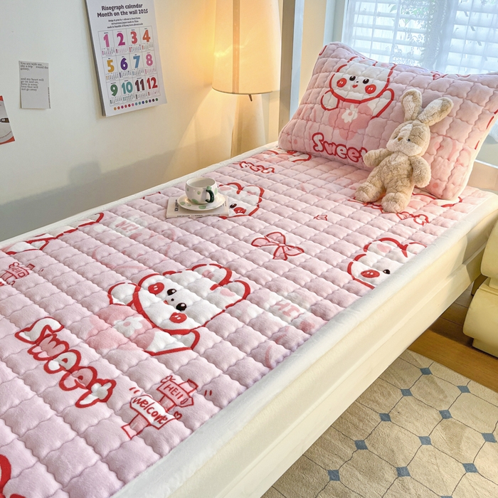 91家纺网 家纺一手货源 找家纺 莉莉安家纺 2025牛奶绒床垫褥子软垫家用加厚宿舍学生单人铺垫被冬季加绒毛毯床褥 甜甜兔