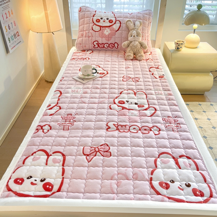 91家纺网 家纺一手货源 找家纺 莉莉安家纺 2025牛奶绒床垫褥子软垫家用加厚宿舍学生单人铺垫被冬季加绒毛毯床褥 甜甜兔