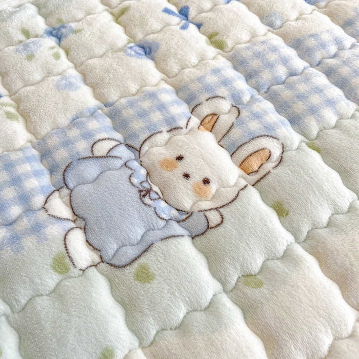 91家纺网 家纺一手货源 找家纺 莉莉安家纺 2025牛奶绒床垫褥子软垫家用加厚宿舍学生单人铺垫被冬季加绒毛毯床褥 兔兔花语