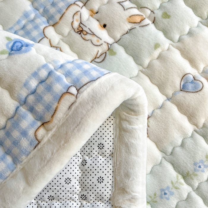 91家纺网 家纺一手货源 找家纺 莉莉安家纺 2025牛奶绒床垫褥子软垫家用加厚宿舍学生单人铺垫被冬季加绒毛毯床褥 兔兔花语