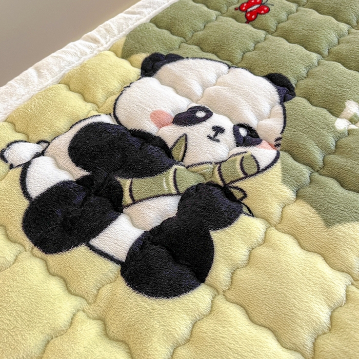 91家纺网 家纺一手货源 找家纺 莉莉安家纺 2025牛奶绒床垫褥子软垫家用加厚宿舍学生单人铺垫被冬季加绒毛毯床褥 熊猫乐乐