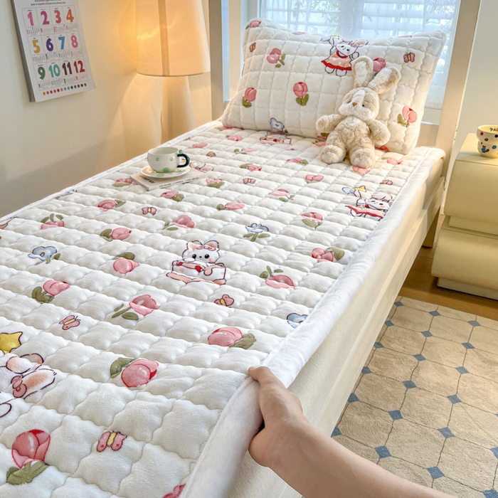 91家纺网 家纺一手货源 找家纺 莉莉安家纺 2025牛奶绒床垫褥子软垫家用加厚宿舍学生单人铺垫被冬季加绒毛毯床褥 郁金花香