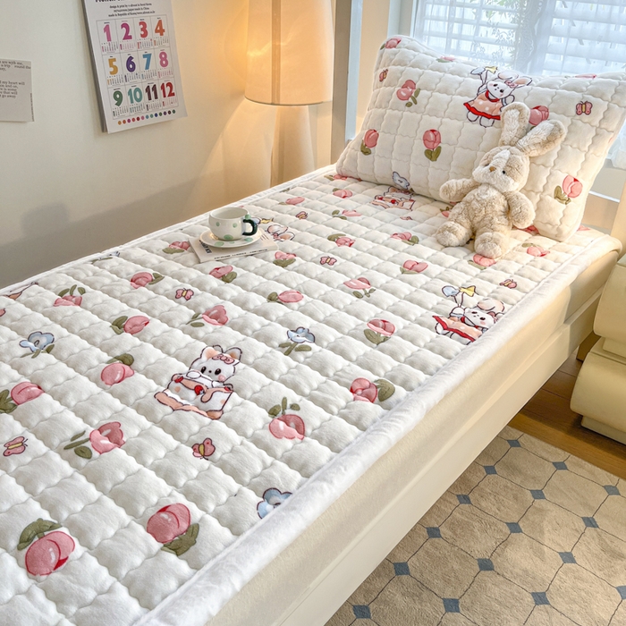 91家纺网 家纺一手货源 找家纺 莉莉安家纺 2025牛奶绒床垫褥子软垫家用加厚宿舍学生单人铺垫被冬季加绒毛毯床褥 郁金花香