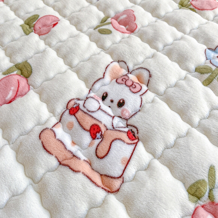 91家纺网 家纺一手货源 找家纺 莉莉安家纺 2025牛奶绒床垫褥子软垫家用加厚宿舍学生单人铺垫被冬季加绒毛毯床褥 郁金花香