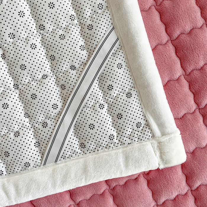 91家纺网 家纺一手货源 找家纺 莉莉安家纺 2025牛奶绒床垫褥子软垫家用加厚宿舍学生单人铺垫被冬季加绒毛毯床褥 豆沙粉