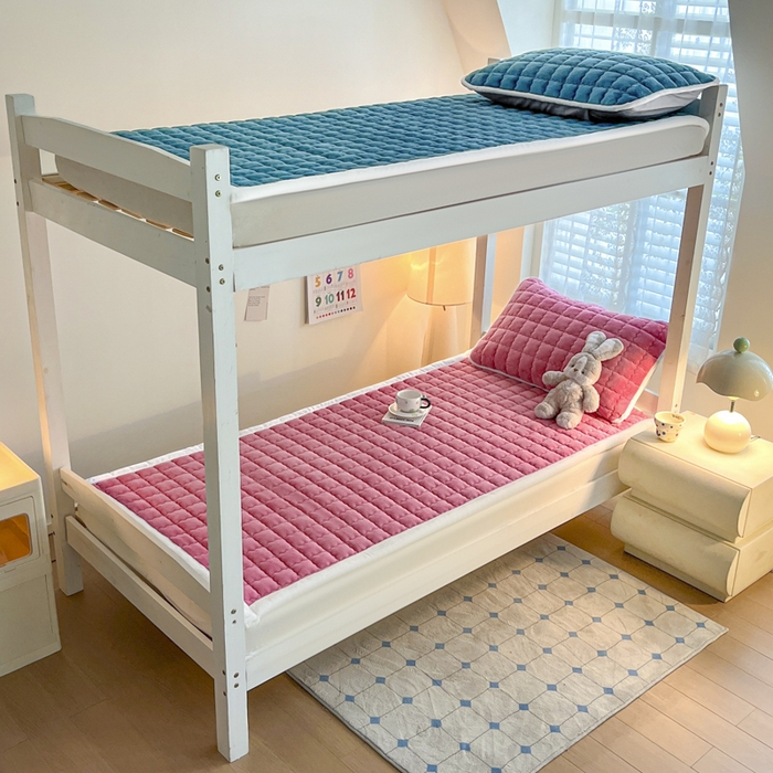 91家纺网 家纺一手货源 找家纺 莉莉安家纺 2025牛奶绒床垫褥子软垫家用加厚宿舍学生单人铺垫被冬季加绒毛毯床褥 豆沙粉