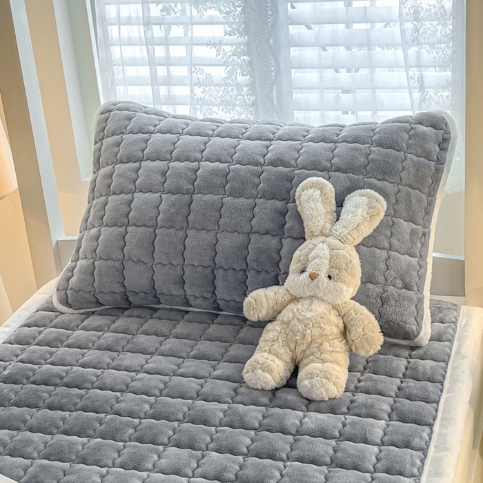 91家纺网 家纺一手货源 找家纺 莉莉安家纺 2025牛奶绒床垫褥子软垫家用加厚宿舍学生单人铺垫被冬季加绒毛毯床褥 高级灰