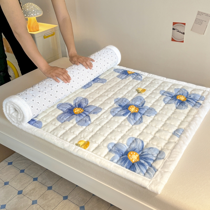 91家纺网 家纺一手货源 找家纺 莉莉安家纺 2025牛奶绒床垫褥子软垫家用加厚宿舍学生单人铺垫被冬季加绒毛毯床褥 春意盎然