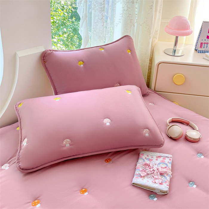 91家纺网 家纺一手货源 找家纺 （总）梦舒羽 2025新款水洗棉刺绣夹棉枕套加厚宿舍学生枕头套枕芯套