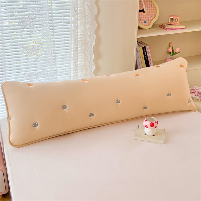 91家纺网 家纺一手货源 找家纺 梦舒羽 2025新款水洗棉刺绣双人夹棉枕套加厚学生情侣1.5m枕头套1.8米枕芯套 蘑菇屋-奶茶咖