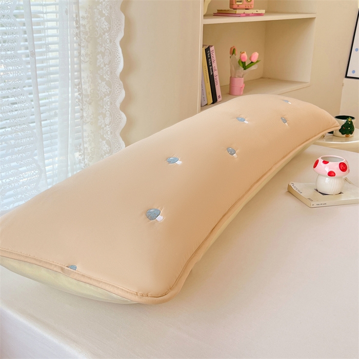 91家纺网 家纺一手货源 找家纺 梦舒羽 2025新款水洗棉刺绣双人夹棉枕套加厚学生情侣1.5m枕头套1.8米枕芯套 蘑菇屋-奶茶咖