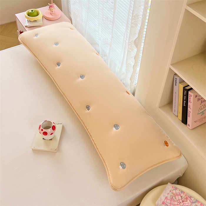 91家纺网 家纺一手货源 找家纺 梦舒羽 2025新款水洗棉刺绣双人夹棉枕套加厚学生情侣1.5m枕头套1.8米枕芯套 蘑菇屋-奶茶咖