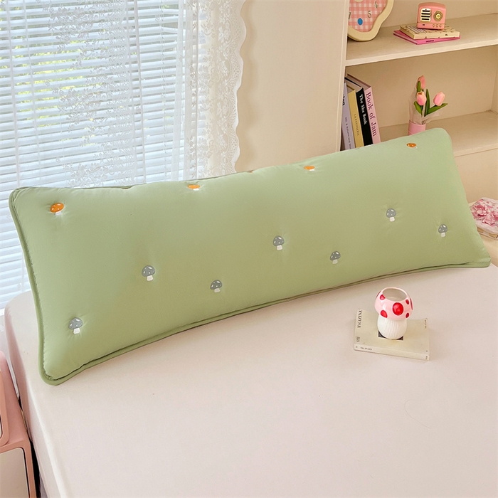 91家纺网 家纺一手货源 找家纺 梦舒羽 2025新款水洗棉刺绣双人夹棉枕套加厚学生情侣1.5m枕头套1.8米枕芯套 蘑菇屋-苹果绿