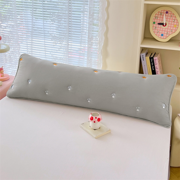 91家纺网 家纺一手货源 找家纺 梦舒羽 2025新款水洗棉刺绣双人夹棉枕套加厚学生情侣1.5m枕头套1.8米枕芯套 蘑菇屋-高级灰