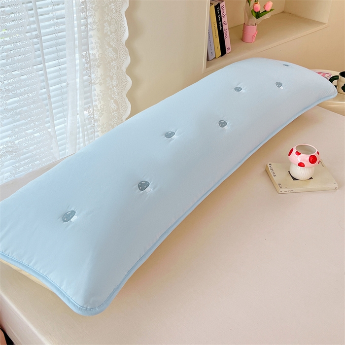 91家纺网 家纺一手货源 找家纺 梦舒羽 2025新款水洗棉刺绣双人夹棉枕套加厚学生情侣1.5m枕头套1.8米枕芯套 蘑菇屋-星空蓝