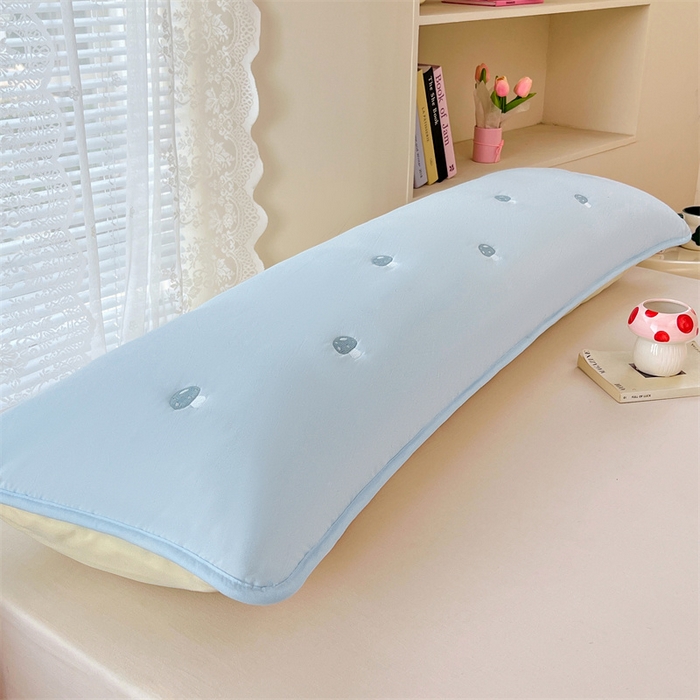 91家纺网 家纺一手货源 找家纺 梦舒羽 2025新款水洗棉刺绣双人夹棉枕套加厚学生情侣1.5m枕头套1.8米枕芯套 蘑菇屋-星空蓝