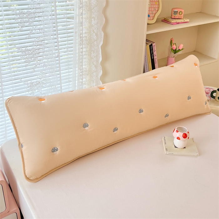 91家纺网 家纺一手货源 找家纺 梦舒羽 2025新款水洗棉刺绣双人夹棉枕套加厚学生情侣1.5m枕头套1.8米枕芯套 蘑菇屋-奶茶咖