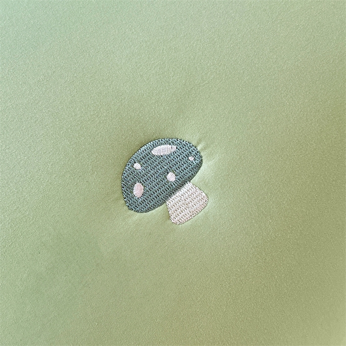 91家纺网 家纺一手货源 找家纺 梦舒羽 2025新款水洗棉刺绣双人夹棉枕套加厚学生情侣1.5m枕头套1.8米枕芯套 蘑菇屋-苹果绿