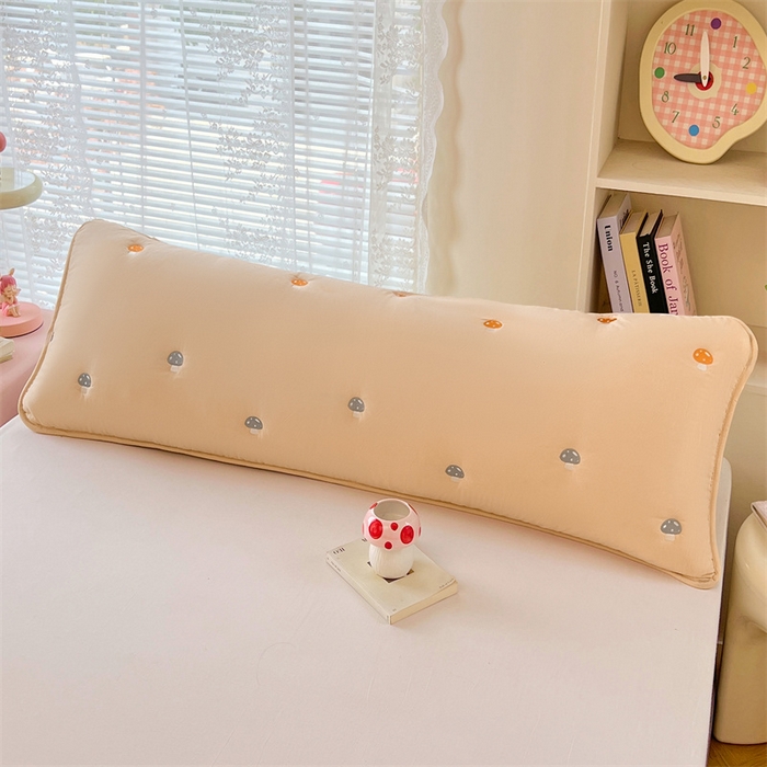 91家纺网 家纺一手货源 找家纺 梦舒羽 2025新款水洗棉刺绣双人夹棉枕套加厚学生情侣1.5m枕头套1.8米枕芯套 蘑菇屋-奶茶咖