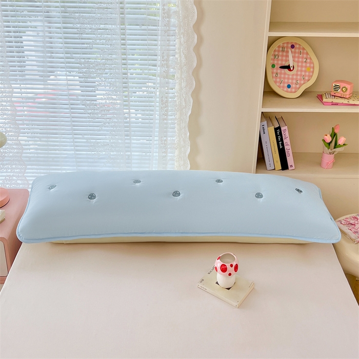 91家纺网 家纺一手货源 找家纺 梦舒羽 2025新款水洗棉刺绣双人夹棉枕套加厚学生情侣1.5m枕头套1.8米枕芯套 蘑菇屋-星空蓝