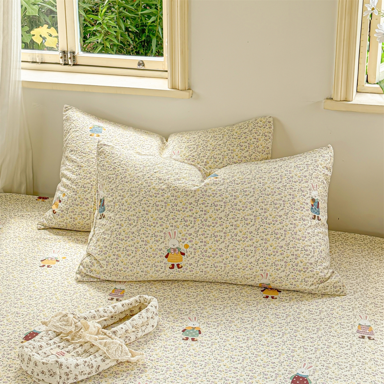 91家纺网 家纺一手货源 找家纺 （总）多品家纺 2025新款超柔云感双层纱单枕套 