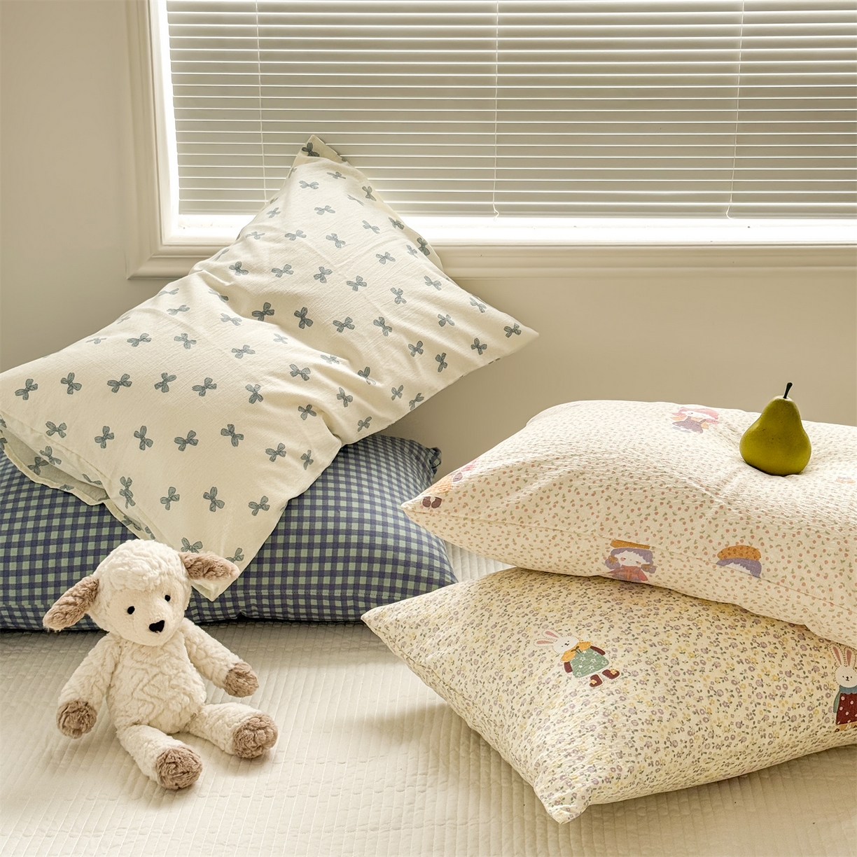 91家纺网 家纺一手货源 找家纺 （总）多品家纺 2025新款超柔云感双层纱单枕套 