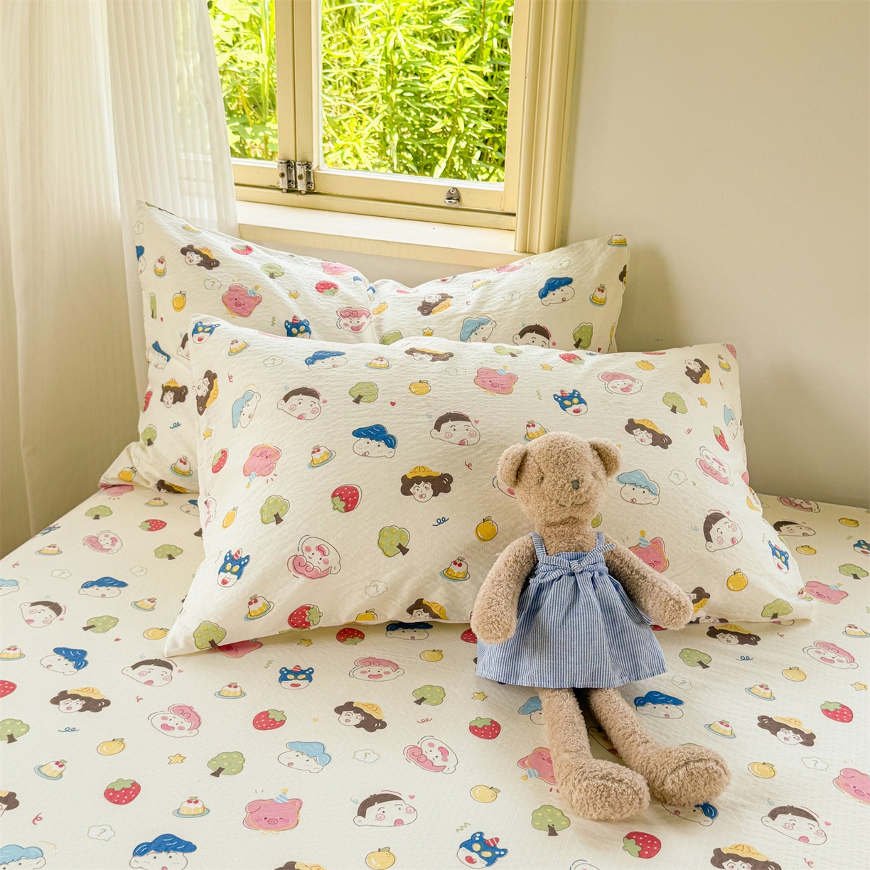 91家纺网 家纺一手货源 找家纺 多品家纺 2025新款超柔云感双层纱单枕套  魔法新新