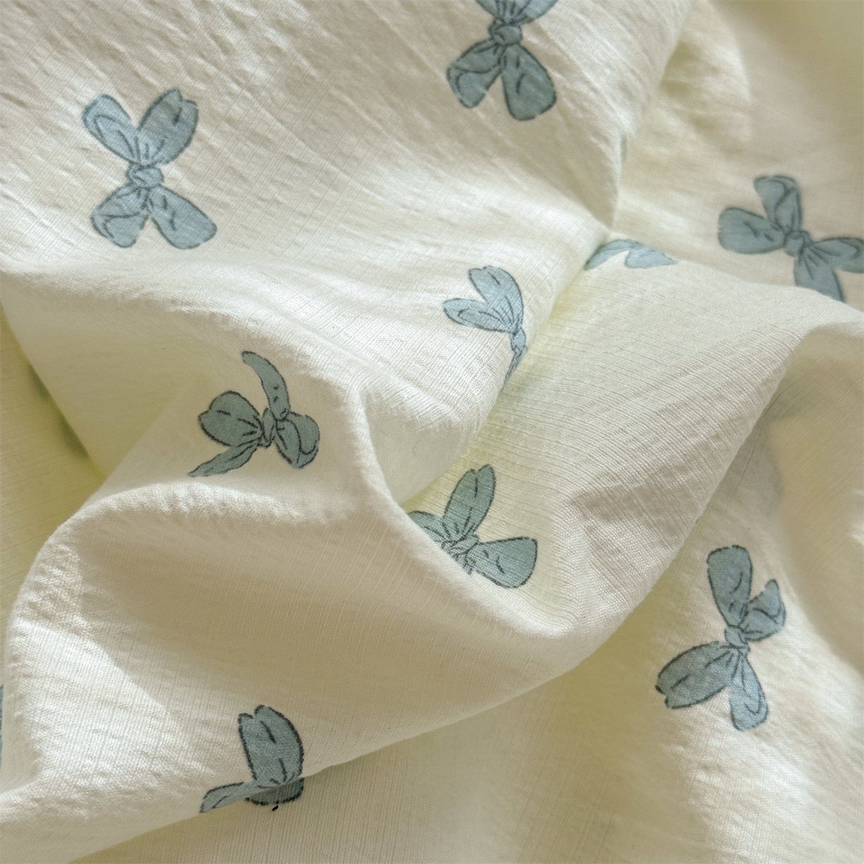 91家纺网 家纺一手货源 找家纺 多品家纺 2025新款超柔云感双层纱单枕套  蓝蝶