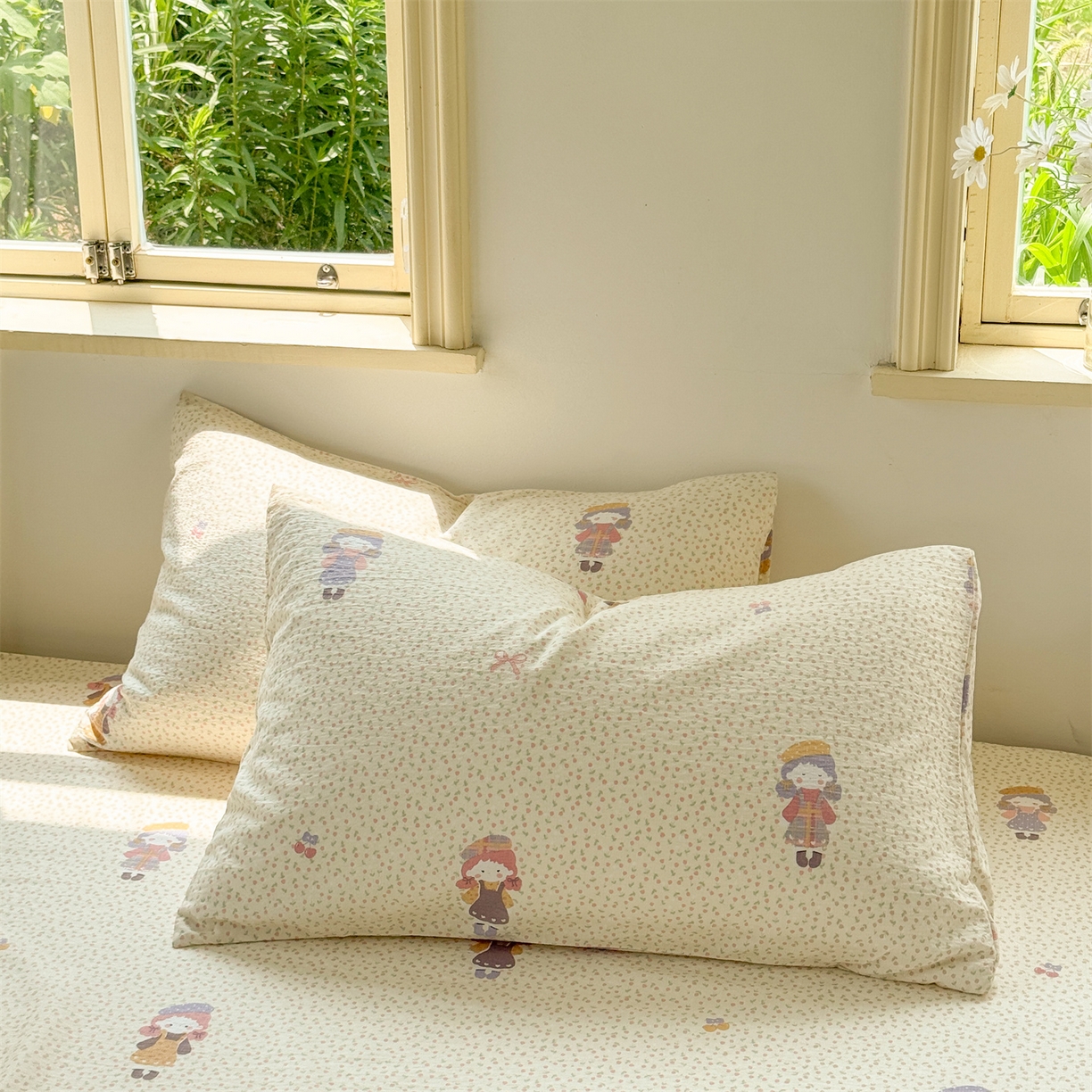 91家纺网 家纺一手货源 找家纺 （总）多品家纺 2025新款超柔云感双层纱单枕套 