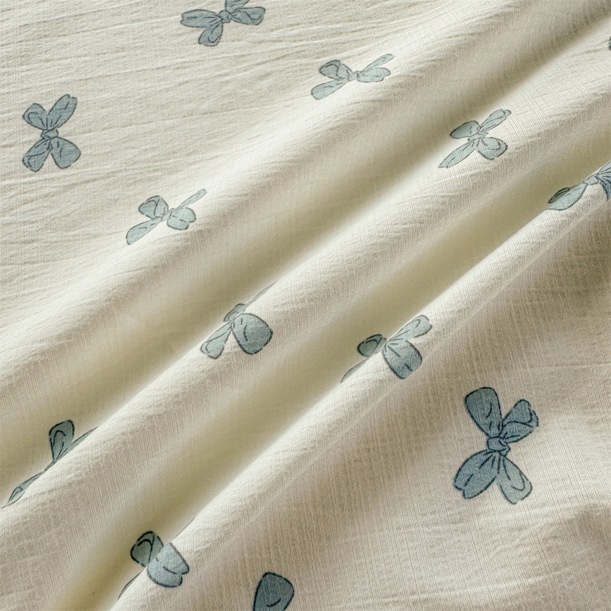 91家纺网 家纺一手货源 找家纺 多品家纺 2025新款超柔云感双层纱单枕套  蓝蝶