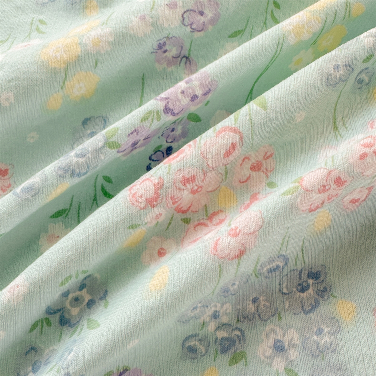 91家纺网 家纺一手货源 找家纺 多品家纺 2025新款超柔云感双层纱单枕套  清荷