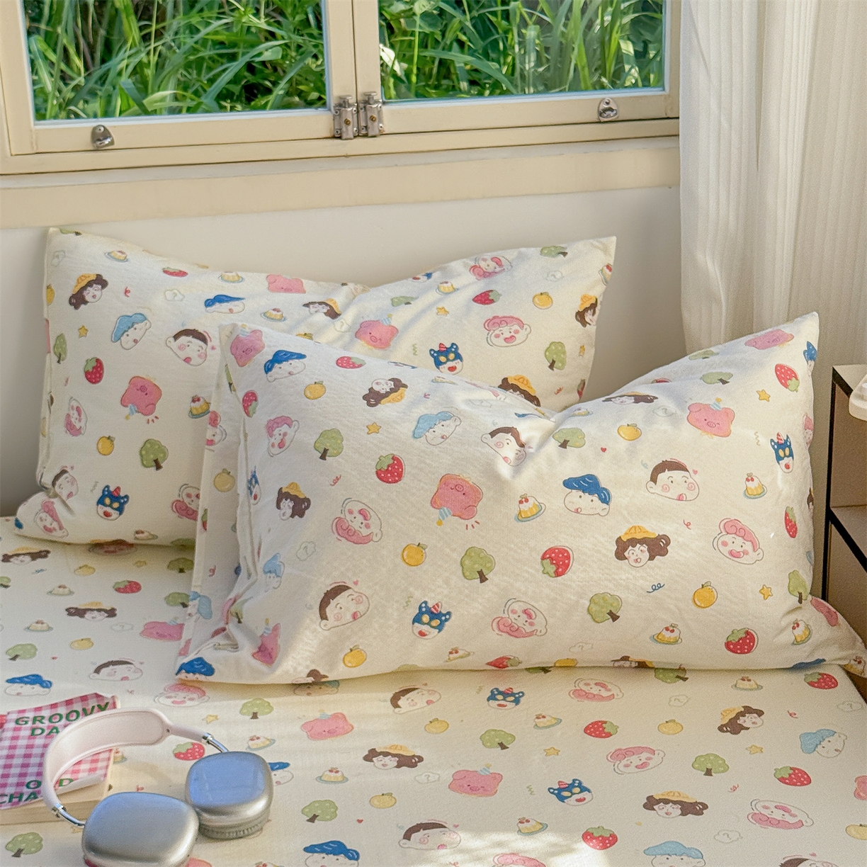 91家纺网 家纺一手货源 找家纺 多品家纺 2025新款超柔云感双层纱单枕套  魔法新新