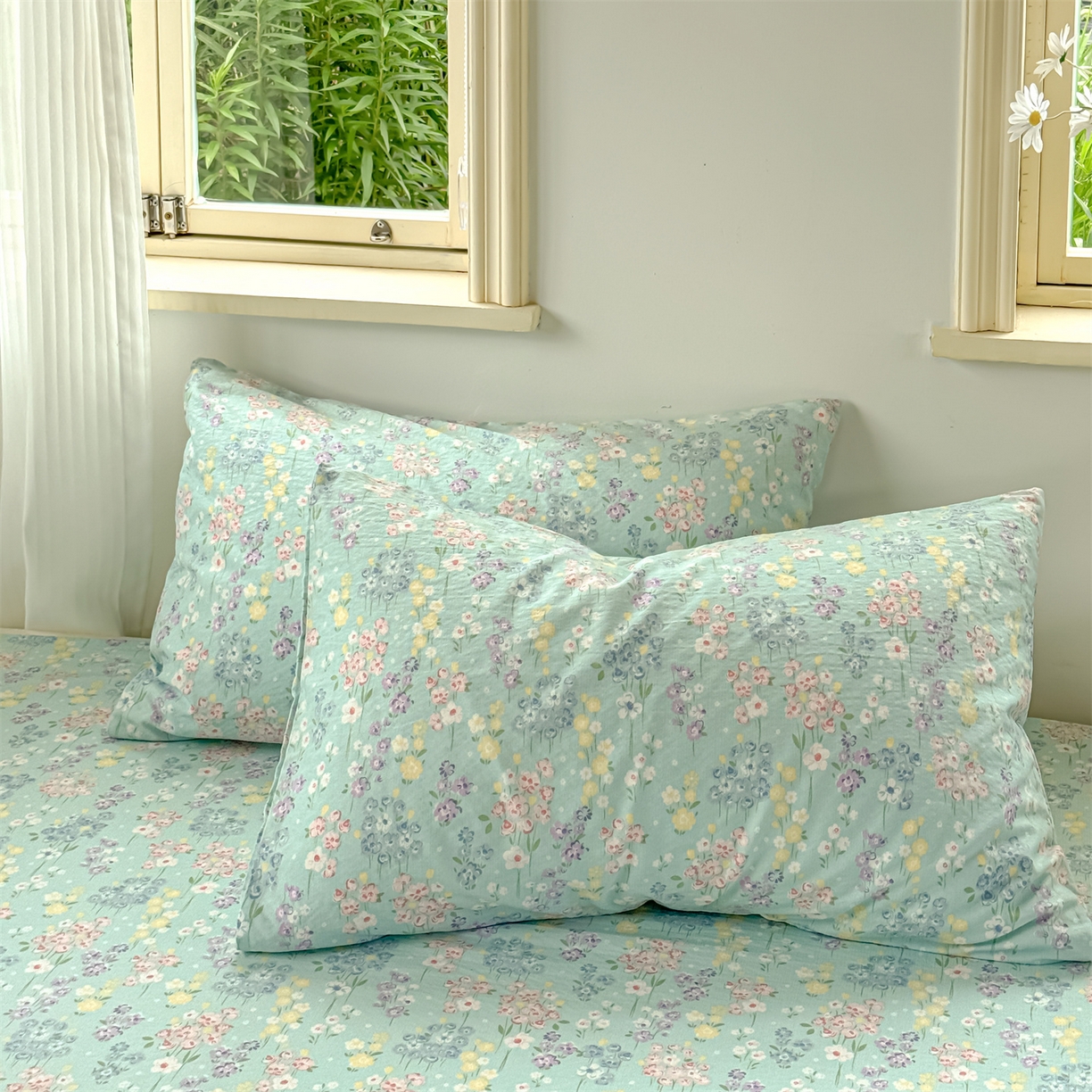 91家纺网 家纺一手货源 找家纺 （总）多品家纺 2025新款超柔云感双层纱单枕套 