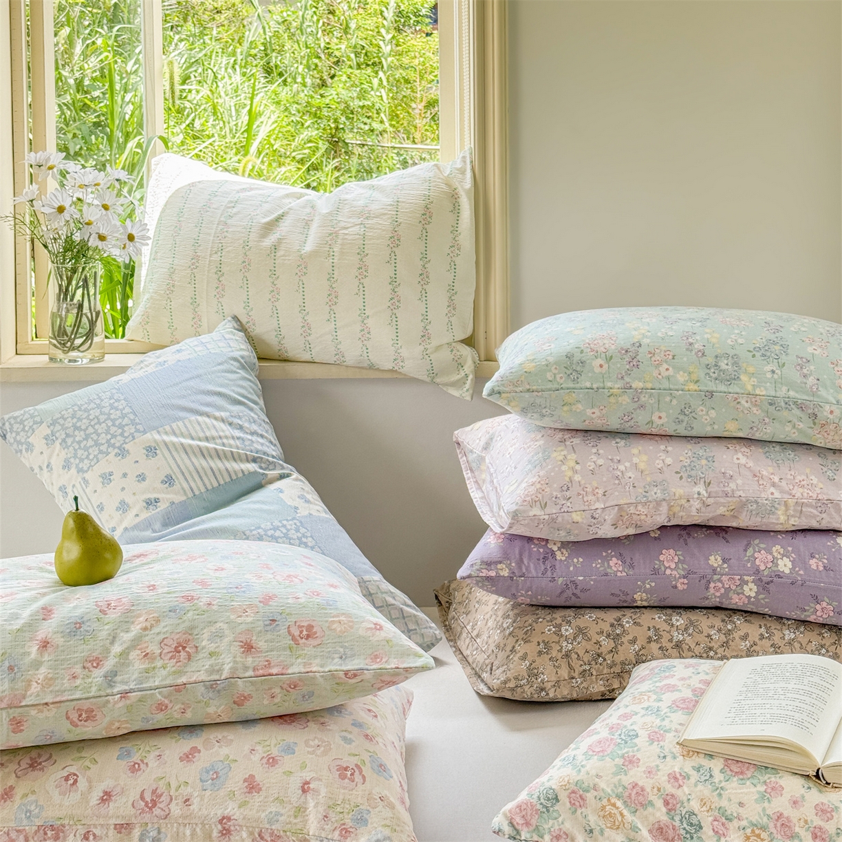 91家纺网 家纺一手货源 找家纺 （总）多品家纺 2025新款超柔水洗棉毛巾绣四件套系列-豆丁企鹅