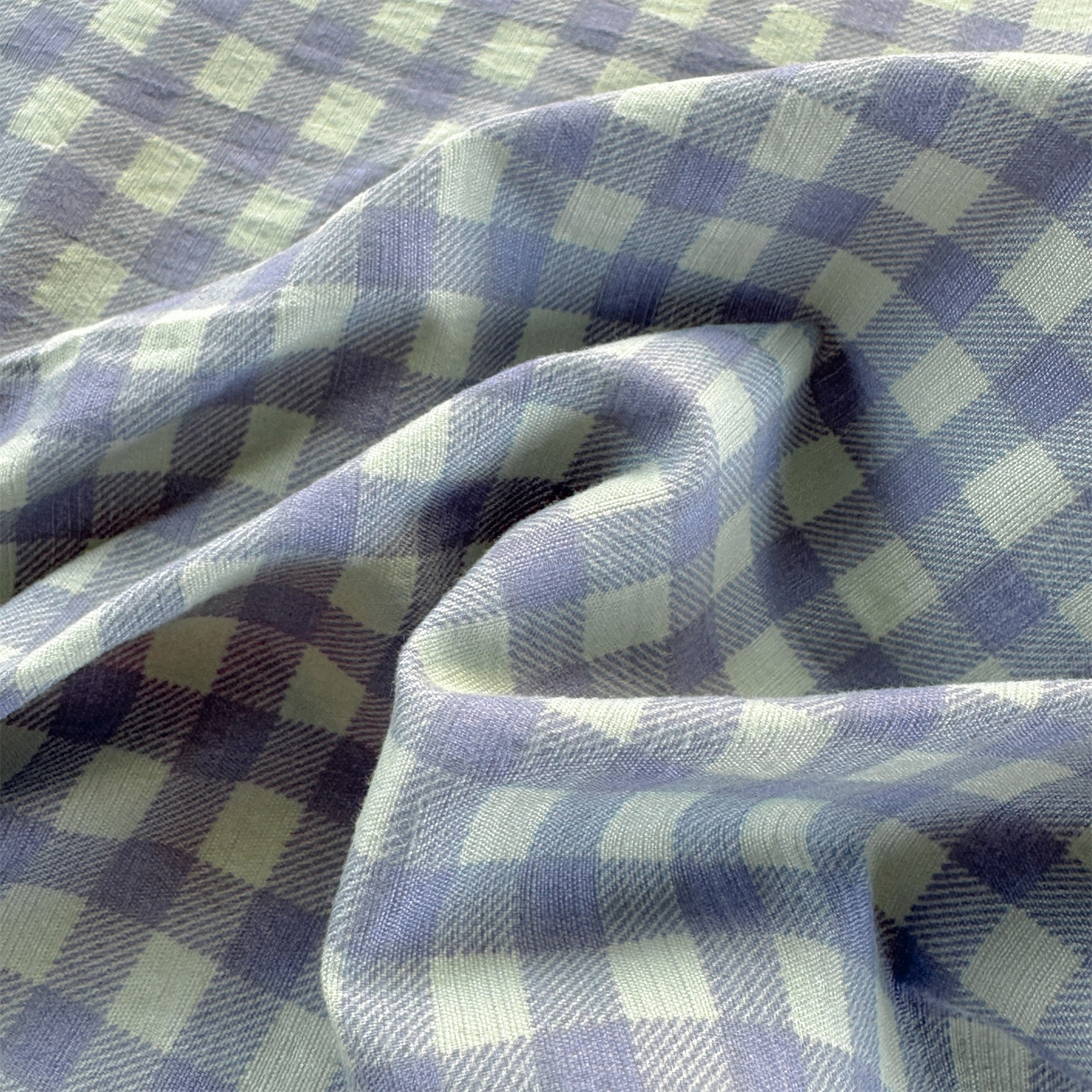 91家纺网 家纺一手货源 找家纺 多品家纺 2025新款超柔云感双层纱单枕套  绿格