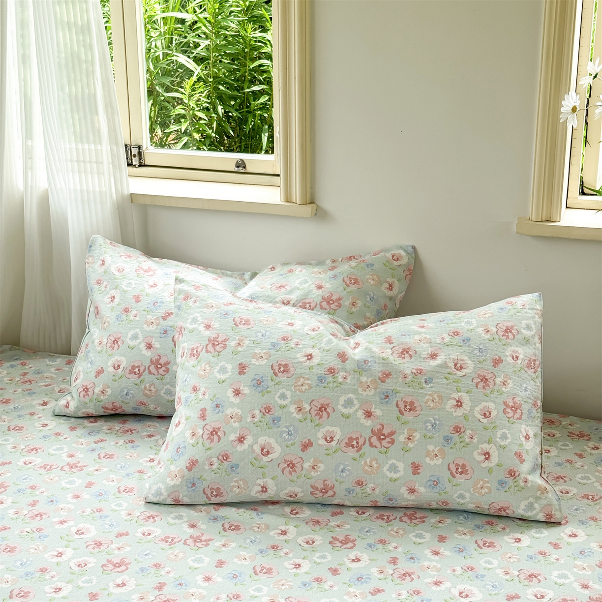 91家纺网 家纺一手货源 找家纺 （总）多品家纺 2025新款超柔云感双层纱单枕套 