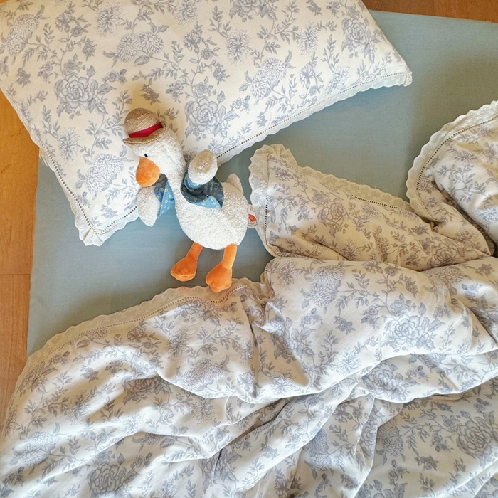 8+8 2025新款全棉纯棉双层纱镂空花边/皱皱花边四件套 花边款-南山南