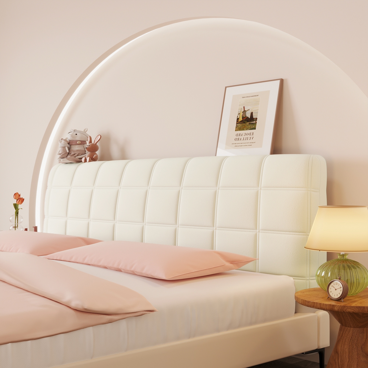 91家纺网 家纺一手货源 找家纺 （总）沐沐家纺 2026新款磨毛大格子床头罩