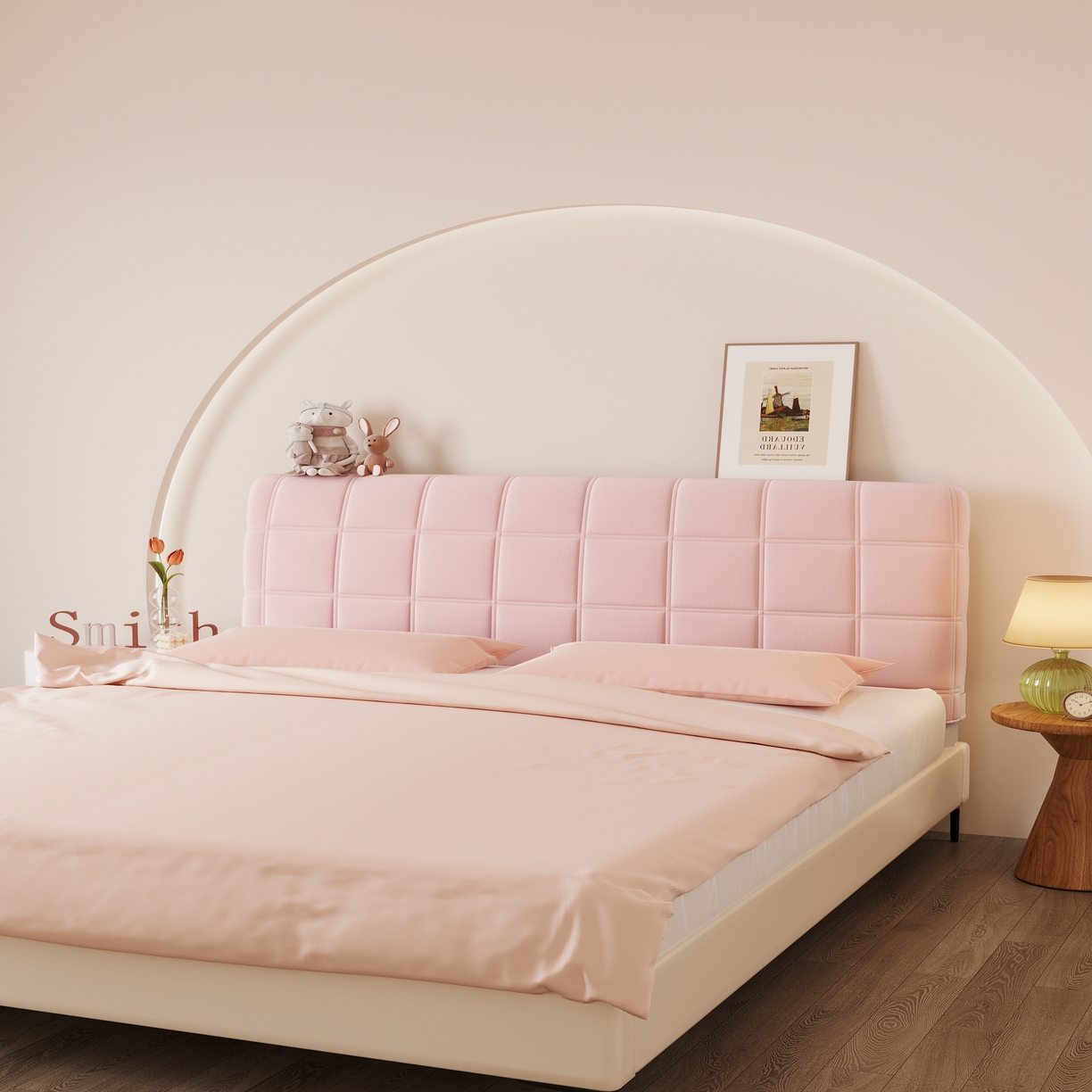 91家纺网 家纺一手货源 找家纺 （总）沐沐家纺 2026新款磨毛大格子床头罩