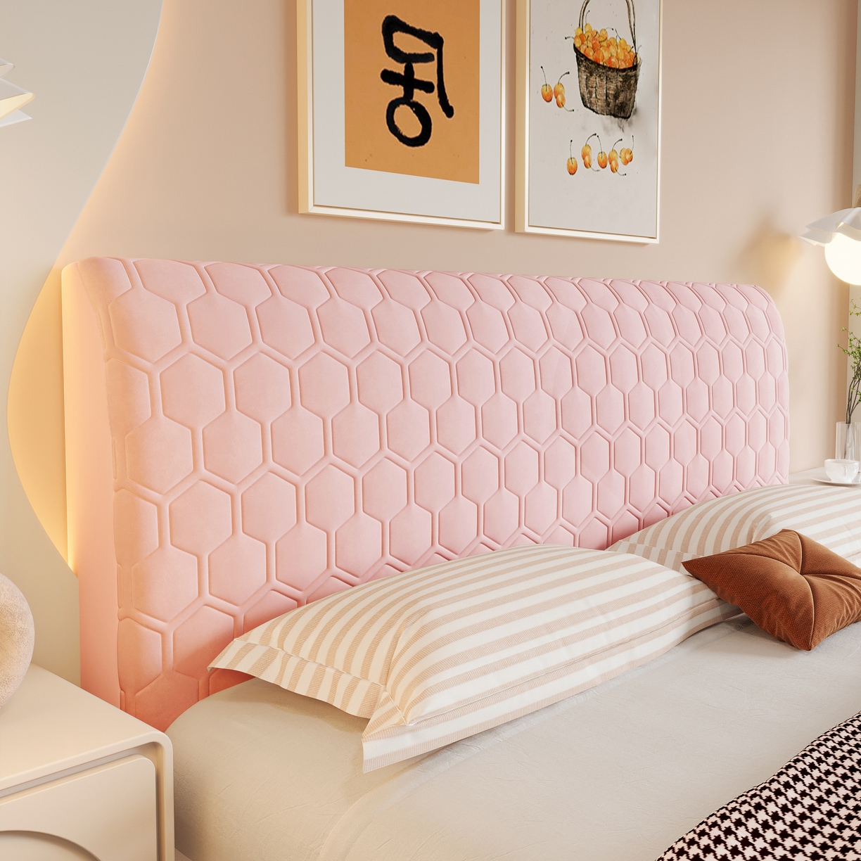 91家纺网 家纺一手货源 找家纺 （总）沐沐家纺 2026新款乳胶六边形床头罩