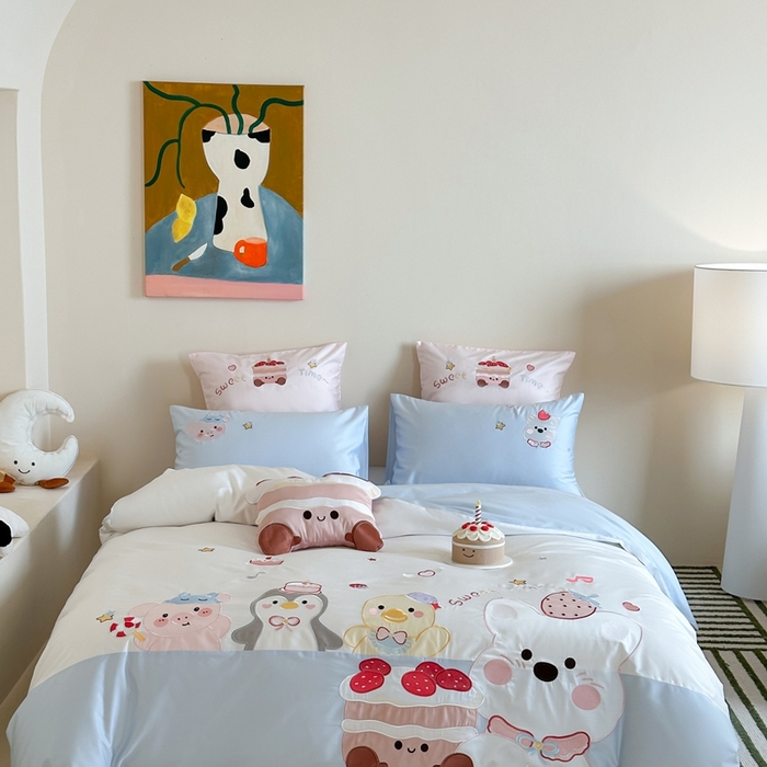 紫桐 Lila lndus2025新款绣花款四件套-生日派对 生日派对- 蓝