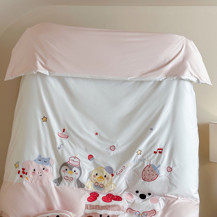 91家纺网 家纺一手货源 找家纺 （总）紫桐 Lila lndus2025新款绣花款四件套-生日派对