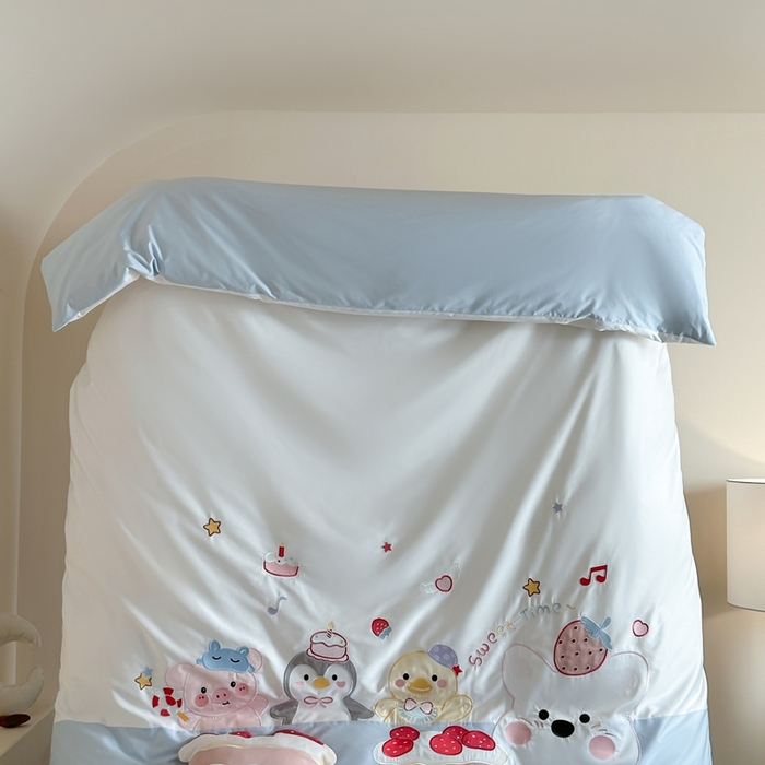 91家纺网 家纺一手货源 找家纺 （总）紫桐 Lila lndus2025新款绣花款四件套-生日派对