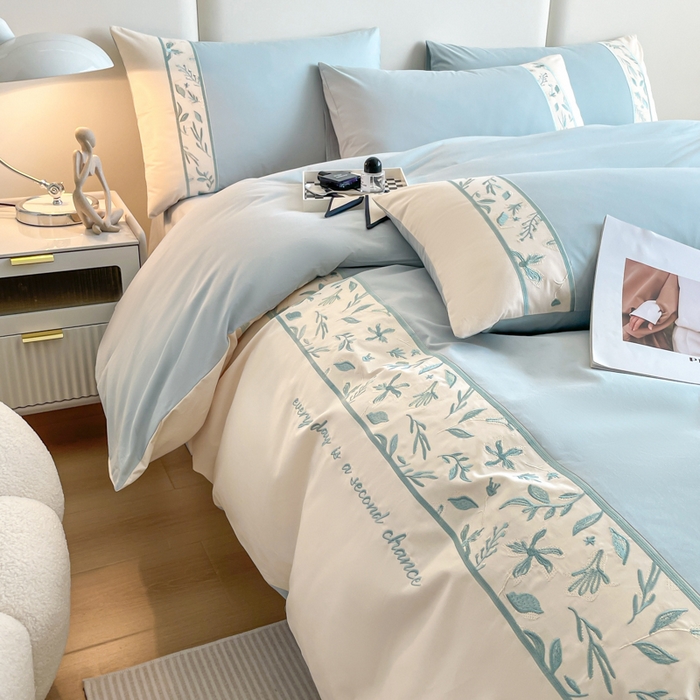 91家纺网 家纺一手货源 找家纺 （总）桃园 2025新款纯棉全棉长绒棉磨毛不掉毛四件套高端礼盒--花漾系列（包含买家秀）