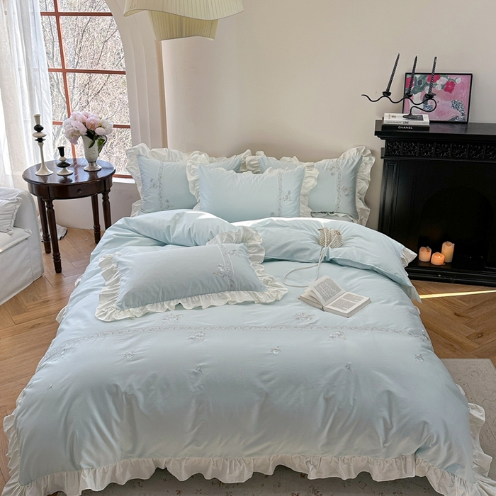 91家纺网 家纺一手货源 找家纺 （总）紫桐 Lila lndus2025新款绣花款四件套-知许