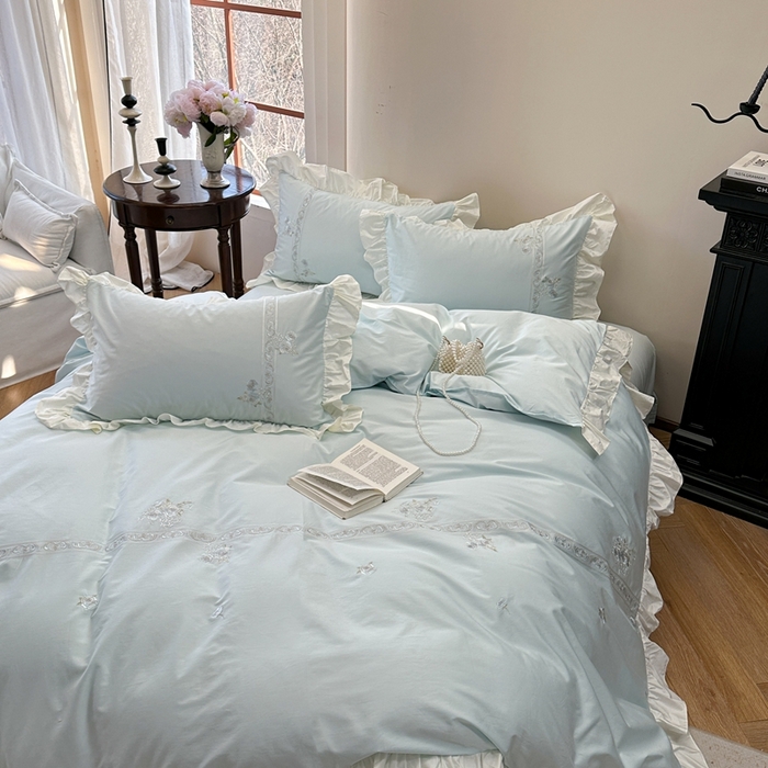 91家纺网 家纺一手货源 找家纺 （总）紫桐 Lila lndus2025新款绣花款四件套-知许