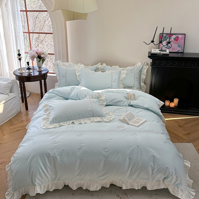 91家纺网 家纺一手货源 找家纺 （总）紫桐 2025新款全棉水洗棉卡通毛巾绣四件套（控价220/260）