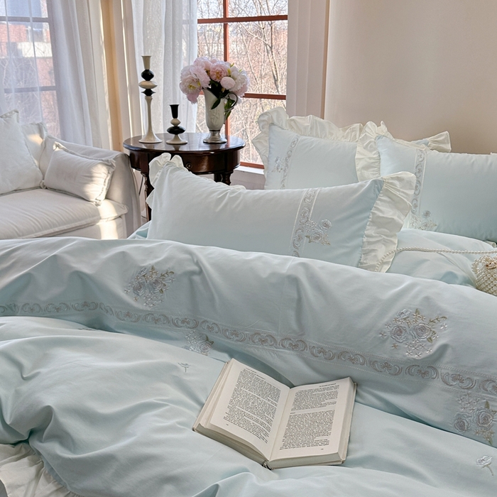 91家纺网 家纺一手货源 找家纺 （总）紫桐 Lila lndus2025新款绣花款四件套-知许